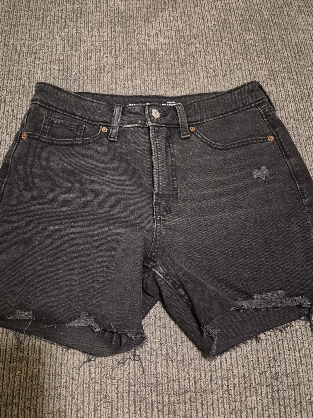Old Navy Cut- Off Black Distressed High-Rise Jean Shorts